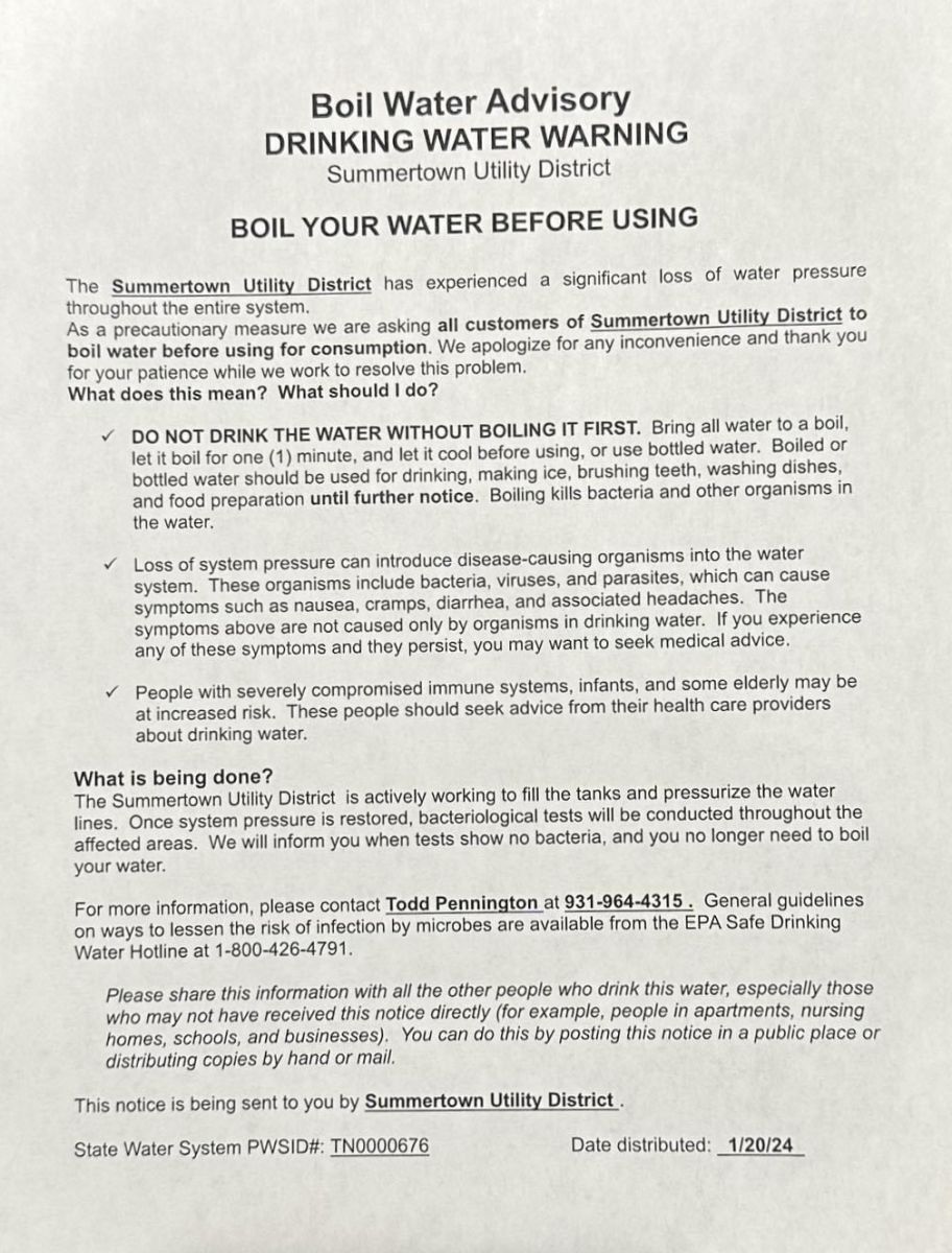 Boil Water Advisory 